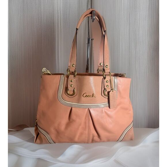 Rare Coach F21887 Spectator Ashley Exotic Leather Shoulder Bag Pink Blush NWOT - Picture 10 of 14